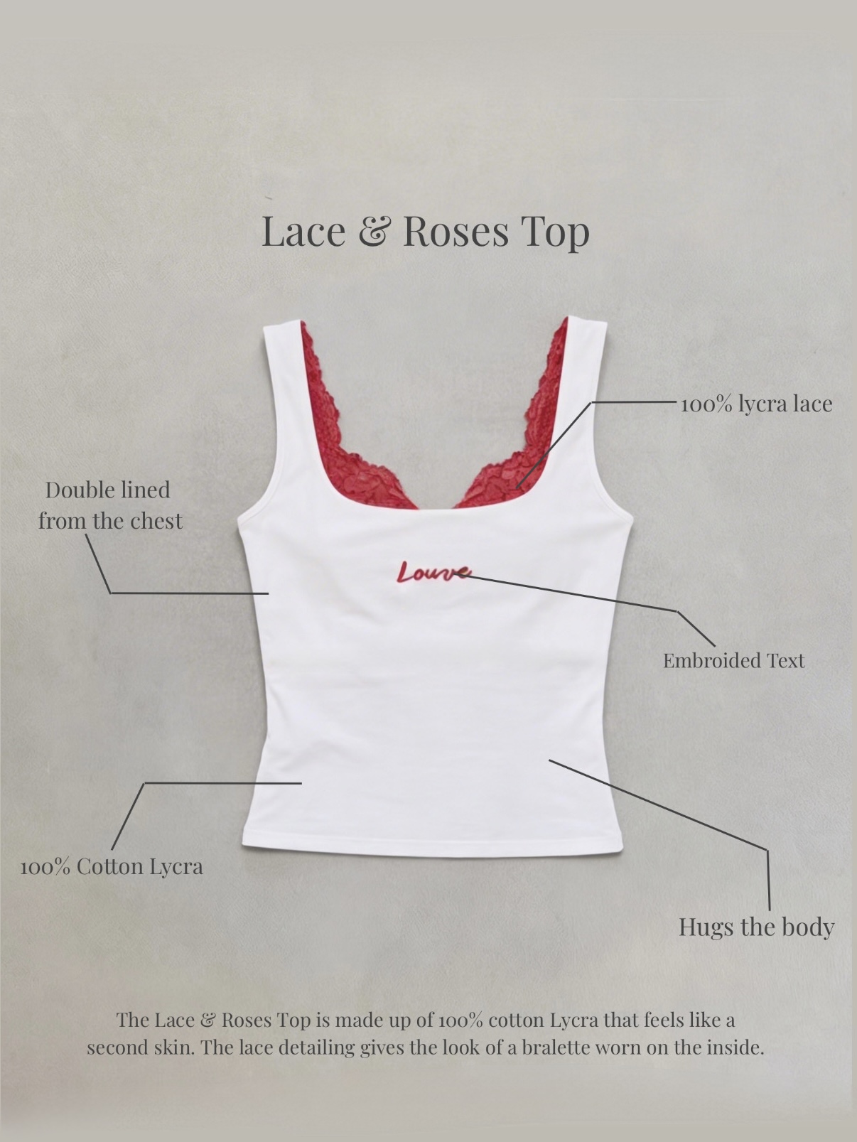 LACE & ROSES TANK TOP view 5